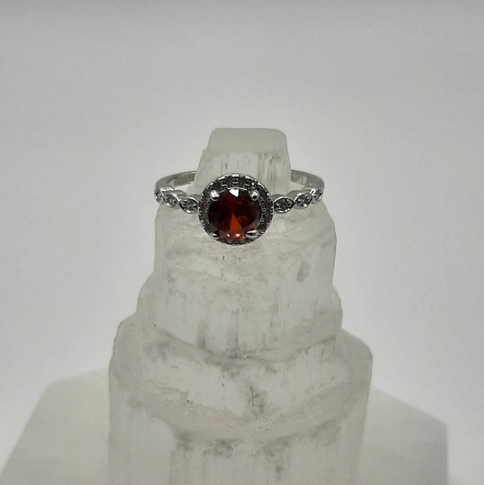 R884 Garnet Ring Plated - Fragrant Jewels